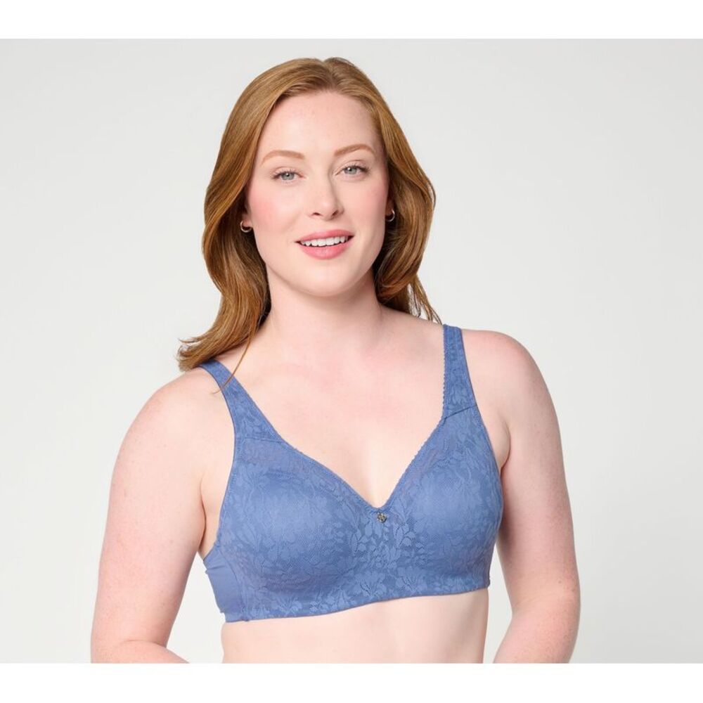 Breezies Women's Bra Sz 40B Whisper Lace Underwire Contour Purple